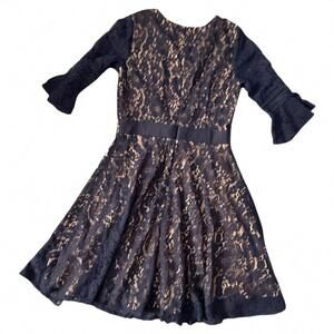 Miss May Women's Lace Dress with Bell Sleeves, Size M
